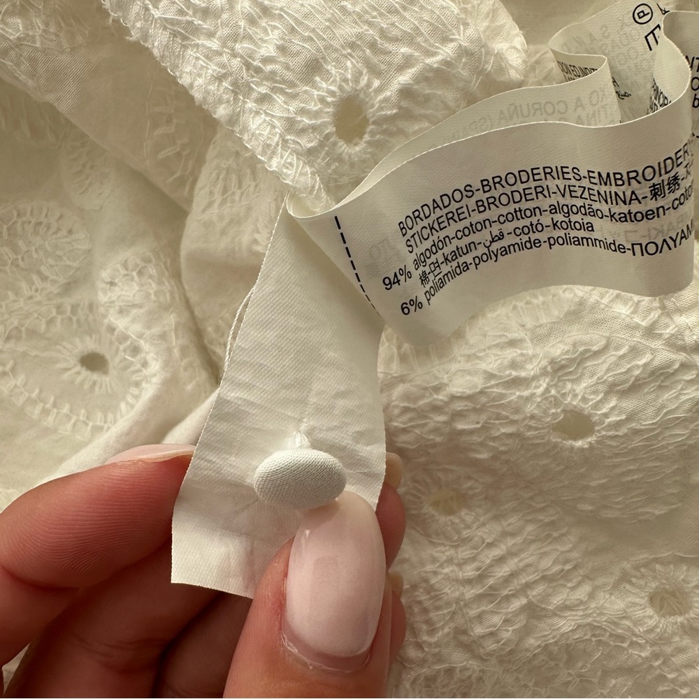 Zara White Eyelet Midi Dress - Picture 9 of 16